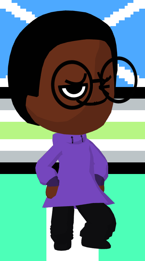 crow posing infront of scottish flag, nigeria flag and agender flag